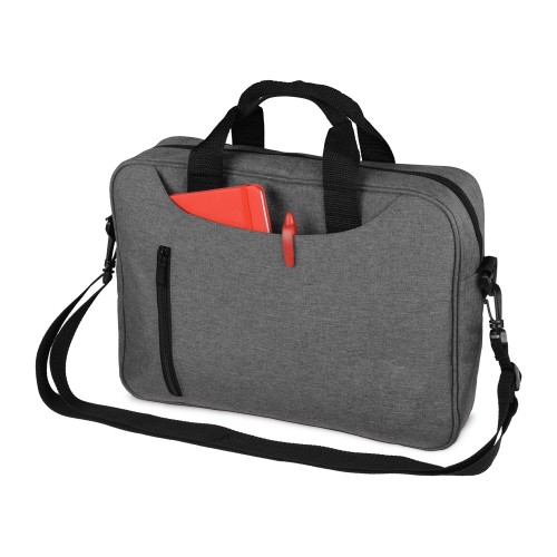 Купить Сумка для ноутбука Wing с вертикальным наружным карманом, серый (Р) с нанесением логотипа