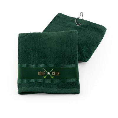 Купить GOLFI. Полотенце для гольфа из хлопка, Темно-зеленый с нанесением