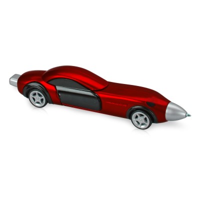 Купить Ручка шариковая Сан-Марино в форме автомобиля с открывающимися дверями и инерционным механизмом движения, красная с нанесением логотипа