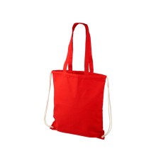 Рюкзак со шнурком Eliza из хлопчатобумажной ткани плотностью 240 г/м2, красный