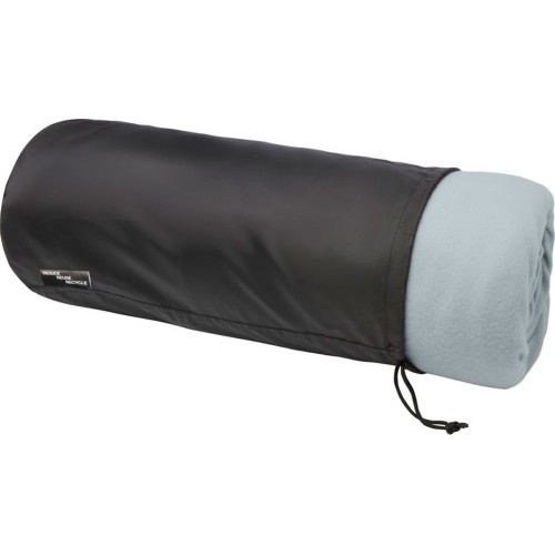 Купить Плед Marigold из флиса из вторичного ПЭТ и искусственного меха, серый/белый с нанесением логотипа