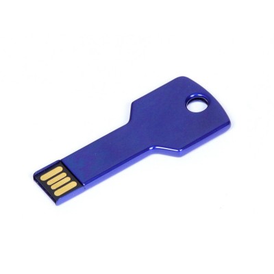 Купить Флешка в виде ключа, 64 Гб, синий с нанесением логотипа