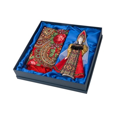 Купить Набор Катерина: кукла в народном костюме, платок , красный с нанесением логотипа