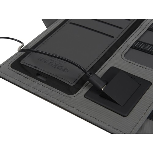 Купить Органайзер с беспроводной зарядкой 5000 mAh Powernote, светло-серый (P) с нанесением логотипа