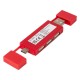 Купить Mulan Двойной USB 2.0-хаб, красный с нанесением логотипа