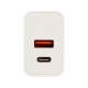 Купить Сетевое зарядное устройство c выходами USB-A и USB-C Recharger Pro, быстрая зарядка QC/PD, 30 Вт, белый с нанесением логотипа