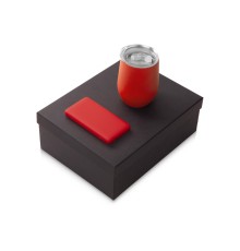 Подарочный набор с термокружкой и повербанком С2, 10000 mAh, красный