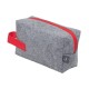 Купить Косметичка из РПЕТ фетра с ручкой Felt, серый с красным с нанесением логотипа