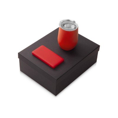 Купить Подарочный набор с термокружкой и повербанком С2, 10000 mAh, красный с нанесением логотипа