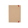 Купить Блокнот А5 ESTELA с контрастной резинкой, бежевый/красный с нанесением логотипа
