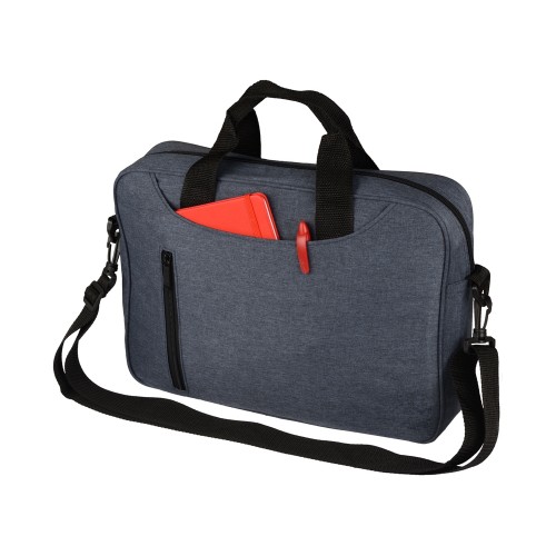 Купить Сумка для ноутбука Wing с вертикальным наружным карманом, синий (Р) с нанесением логотипа