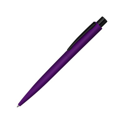 Купить Ручка шариковая металлическая LUMOS M soft-touch, фиолетовый/черный с нанесением