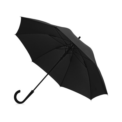 Купить Зонт-трость Bergen, полуавтомат, черный с нанесением логотипа