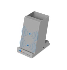 Беспроводная зарядка-подставка с подсветкой Glow box, серый