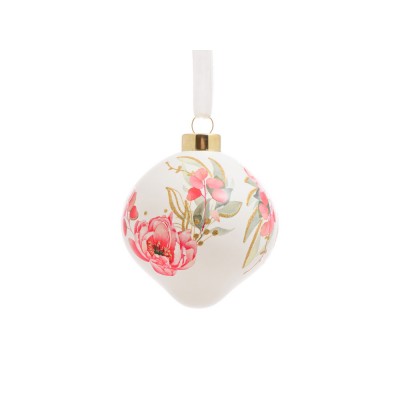 Купить Стеклянный шар Цветочный бум (розовый) с нанесением логотипа