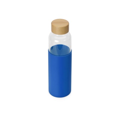 Купить Бутылка для воды стеклянная Refine, в чехле, 550 мл, темно-синий с нанесением логотипа