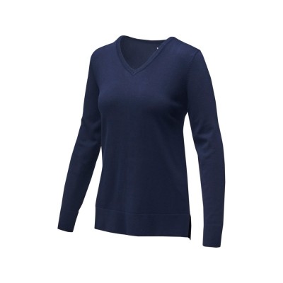 Купить Женский пуловер с V-образным вырезом Stanton, темно-синий с нанесением логотипа