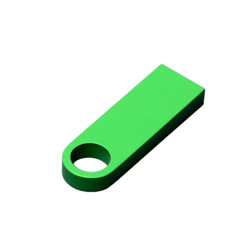 Купить USB 2.0-флешка на 8 Гб с мини чипом и круглым отверстием, зеленый с нанесением логотипа
