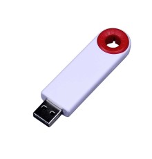USB-флешка промо на 128 Гб прямоугольной формы, выдвижной механизм, красный
