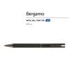 Купить Ручка Bergamo шариковая автоматическая, черный металлический корпус, 0.7 мм, синяя с нанесением логотипа