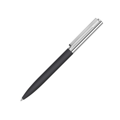 Купить Ручка металлическая шариковая Bright GUM soft-touch с зеркальной гравировкой, черный с нанесением логотипа