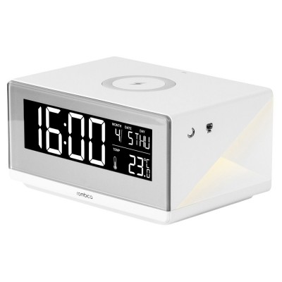 Купить Часы с беспроводным зарядным устройством Rombica Timebox 2, белый с нанесением