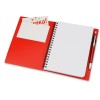 Купить Блокнот Контакт с ручкой, красный с нанесением логотипа