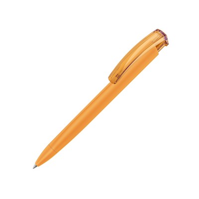 Ручка шариковая трехгранная UMA TRINITY K transparent GUM, soft-touch, охра