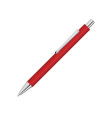 Ручка шариковая металлическая Pyra soft-touch с зеркальной гравировкой, красный
