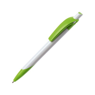 Купить Ручка шариковая Тироль, белый/зеленое яблоко с нанесением