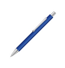 Ручка шариковая металлическая Pyra soft-touch с зеркальной гравировкой, синий