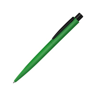 Купить Ручка шариковая металлическая LUMOS M soft-touch, зеленый/черный с нанесением