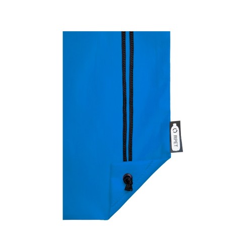 Купить Рюкзак со шнурком Oriole из переработанного ПЭТ, process blue с нанесением логотипа