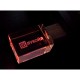 Купить USB-флешка на 32 Гб прямоугольной формы, под гравировку 3D логотипа, материал стекло, с деревянным колпачком красного цвета, красный с нанесением логотипа