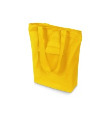 Сумка на молнии Zipper из хлопка 280 г c карманом на молнии спереди, желтый