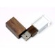 Купить USB-флешка на 64 ГБ прямоугольной формы, под гравировку 3D логотипа, материал стекло, с деревянным колпачком красного цвета, зеленый с нанесением логотипа