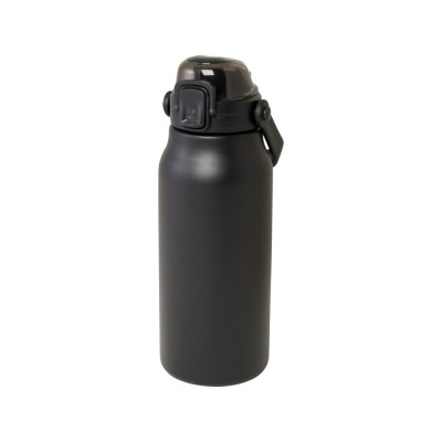 Купить Медная бутылка Giganto из переработанной нержавеющей стали объемом 1600 мл с вакуумной изоляцией - Черный с нанесением логотипа