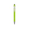 Купить Ручка металлическая soft-touch шариковая со стилусом Sway, зеленое яблоко/серебристый с нанесением логотипа