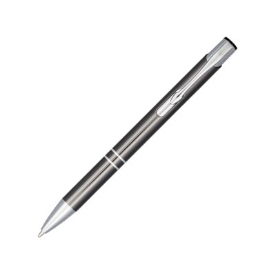 Купить Кнопочная шариковая ручка Moneta из анодированного алюминия, синие чернила, серый с нанесением