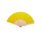 Купить Веер CALESA с деревянными вставками и тканью из полиэстера, желтый с нанесением логотипа
