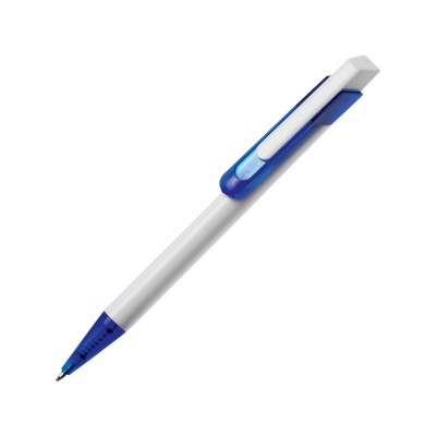 Купить Ручка шариковая Бавария белая/синяя с нанесением