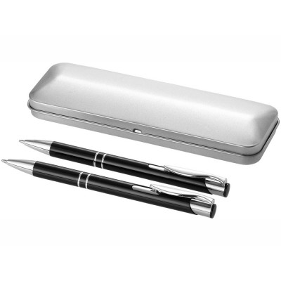 Купить Набор Dublin: ручка шариковая, карандаш механический, черный с нанесением логотипа