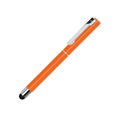 Купить Ручка металлическая стилус-роллер STRAIGHT SI R TOUCH, оранжевый с нанесением
