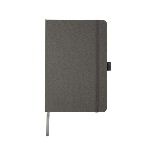 Купить Блокнот Honua форматом A5 из переработанной бумаги с обложкой из переработанного ПЭТ, сумеречный серый с нанесением логотипа