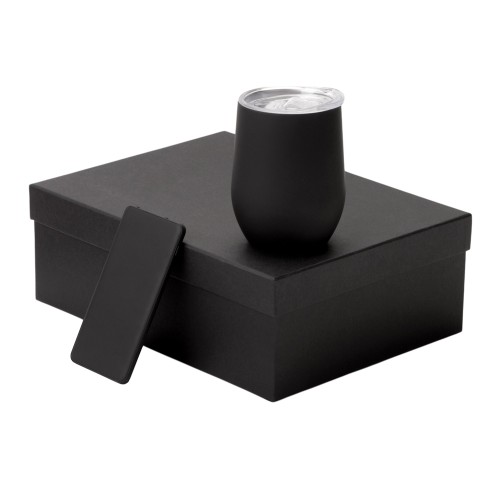 Купить Подарочный набор с термокружкой и повербанком С1, 5000 mAh, черный с нанесением логотипа Купить Подарочный набор с термокружкой и повербанком С1, 5000 mAh, черный с нанесением логотипа