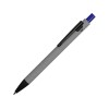 Купить Ручка металлическая soft-touch шариковая Snap, серый/черный/синий с нанесением логотипа