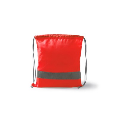 Купить Рюкзак-мешок LABUR со светоотражающей полоской, красный с нанесением логотипа