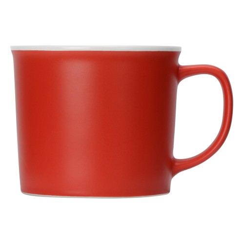 Купить Матовая кружка Nancy 360 мл цветная снаружи, белая внутри, красный с нанесением логотипа