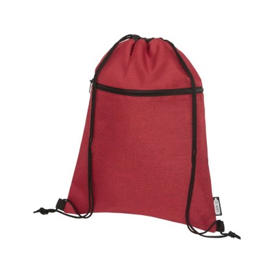 Купить Рюкзак со шнурком Ross из переработанного ПЭТ, heather dark red с нанесением
