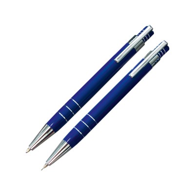 Купить Набор Эльба: ручка шариковая, механический карандаш в футляре синий с нанесением
